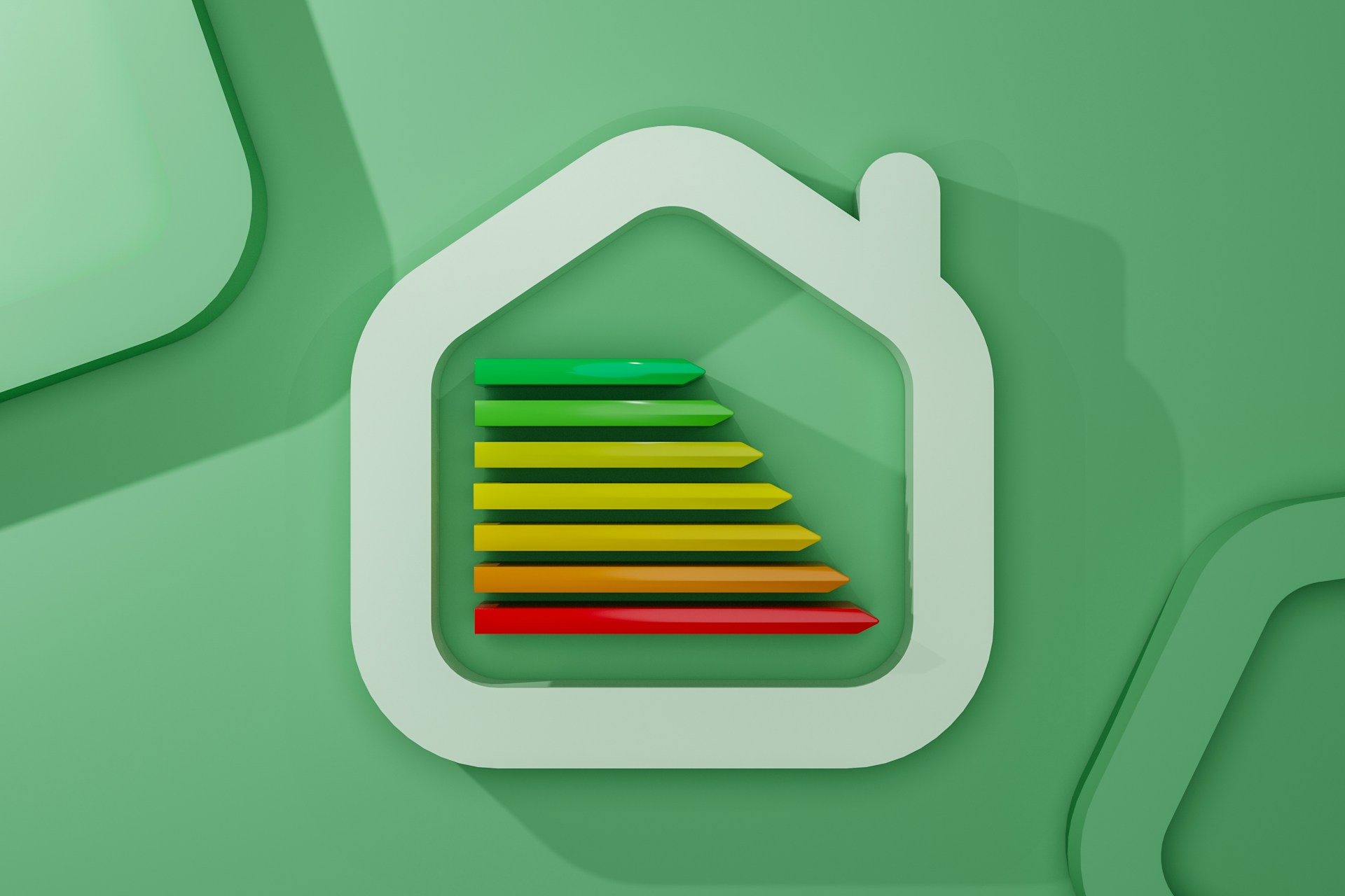 Illustration of a house with an air-quality scale